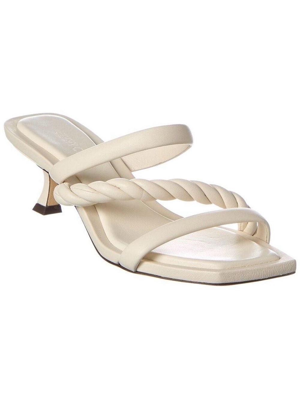 Jimmy Choo Diosa 50 Braided Leather Sandals In White